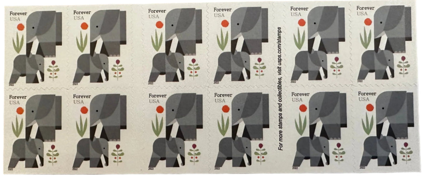 USPS Cartoon Elephants Star Forever First Class Postage Stamps image 2