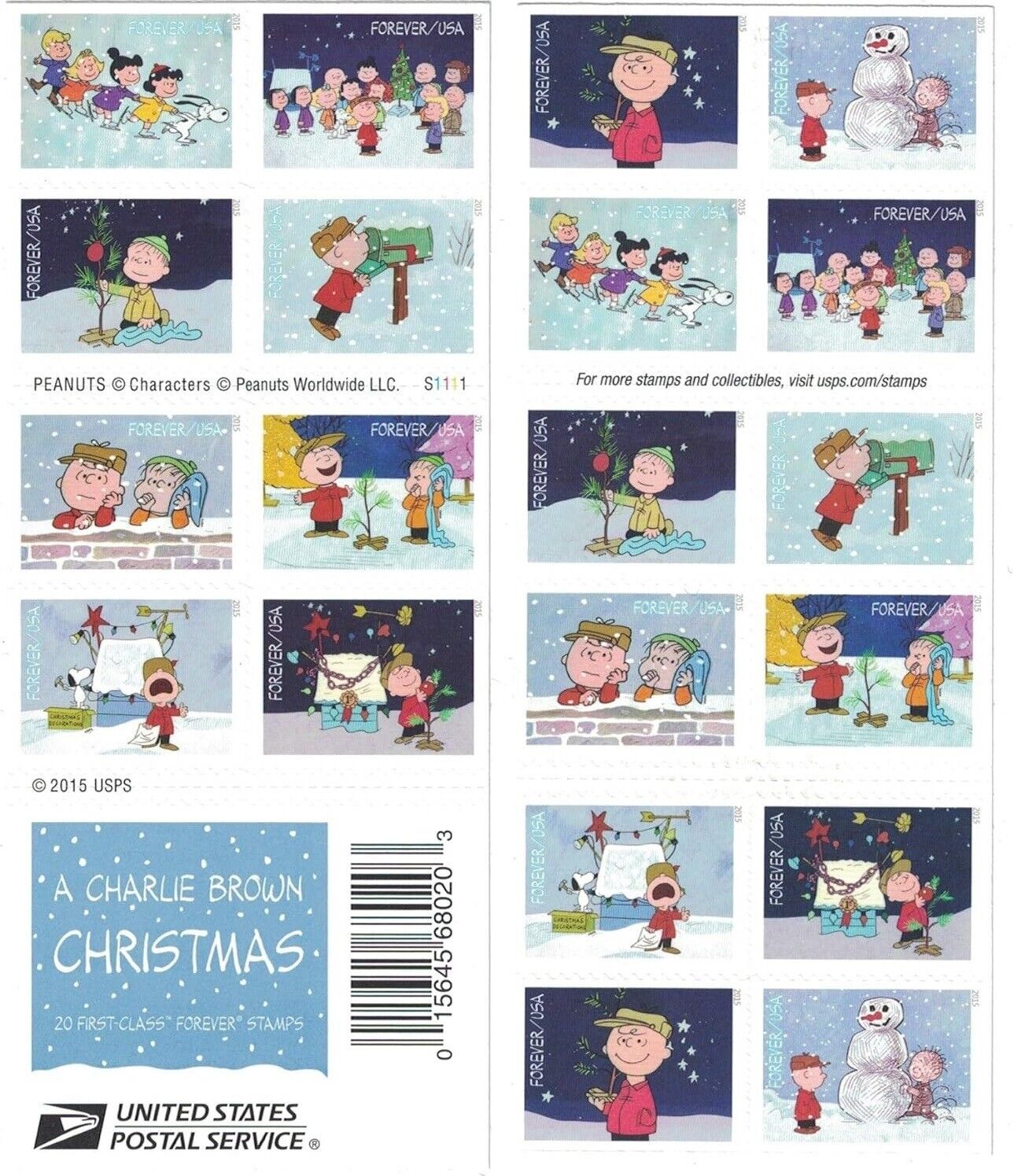 A Charlie Brown Christmas Forever First Class Postage Stamps image 0