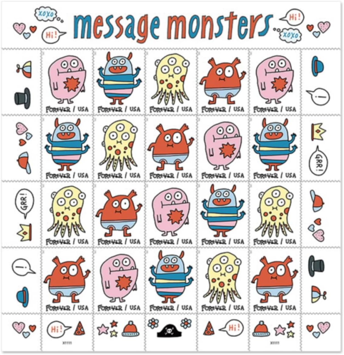 Message Monsters USPS Forever Postage Stamps Ready to Bring a Smile to Your Mail image 0