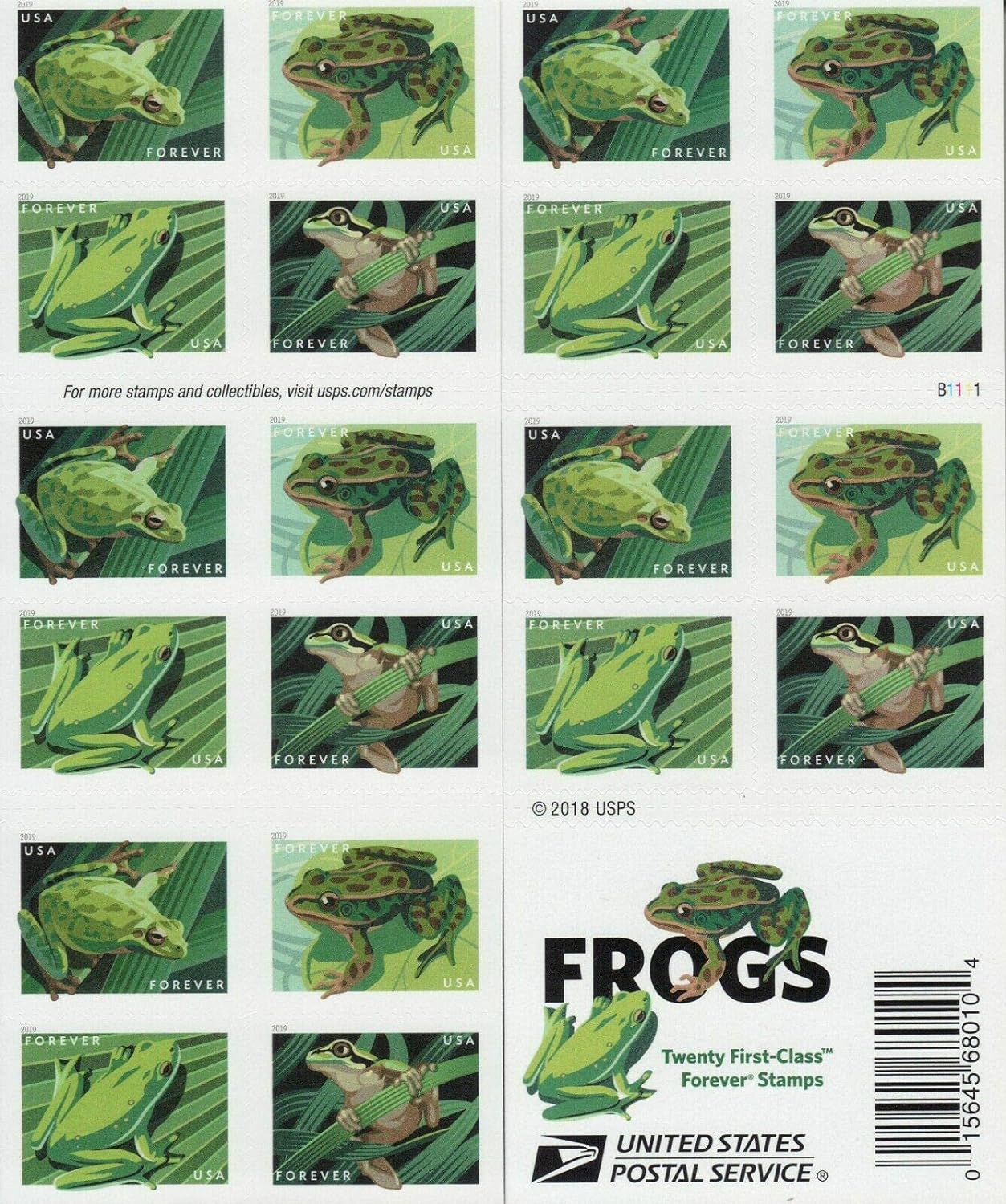USPS Frogs Forever First Class Postage Stamps image 0