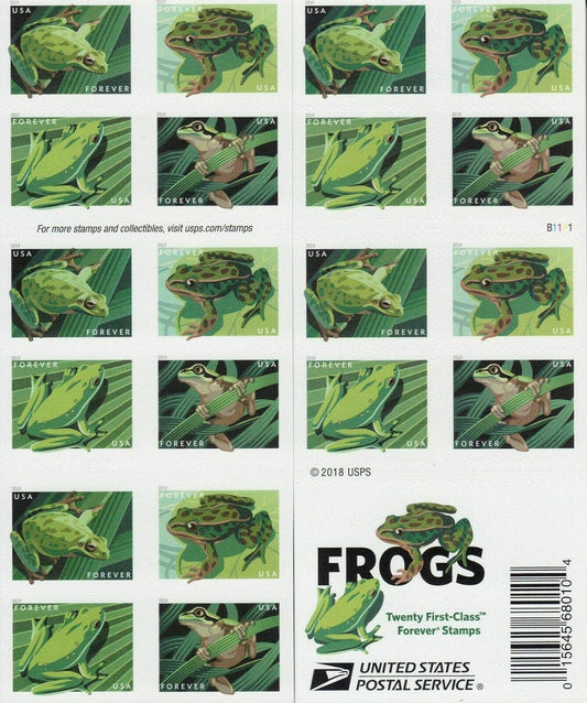 USPS Frogs Forever First Class Postage Stamps image 0