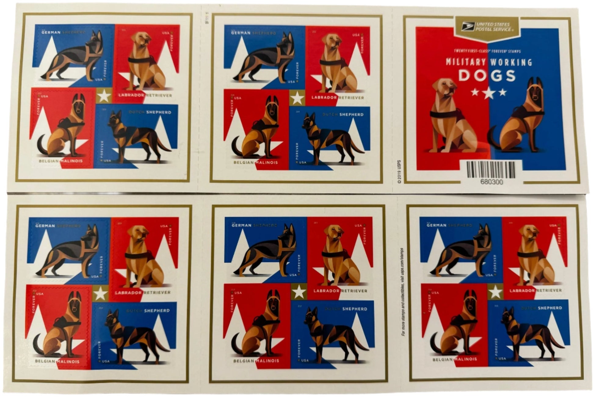 USPS Military Working Dogs Forever First Class Postage Stamps image 1