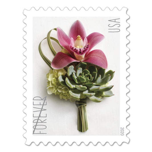 Contemporary Boutonniere Forever First Class Postage Stamps image 1