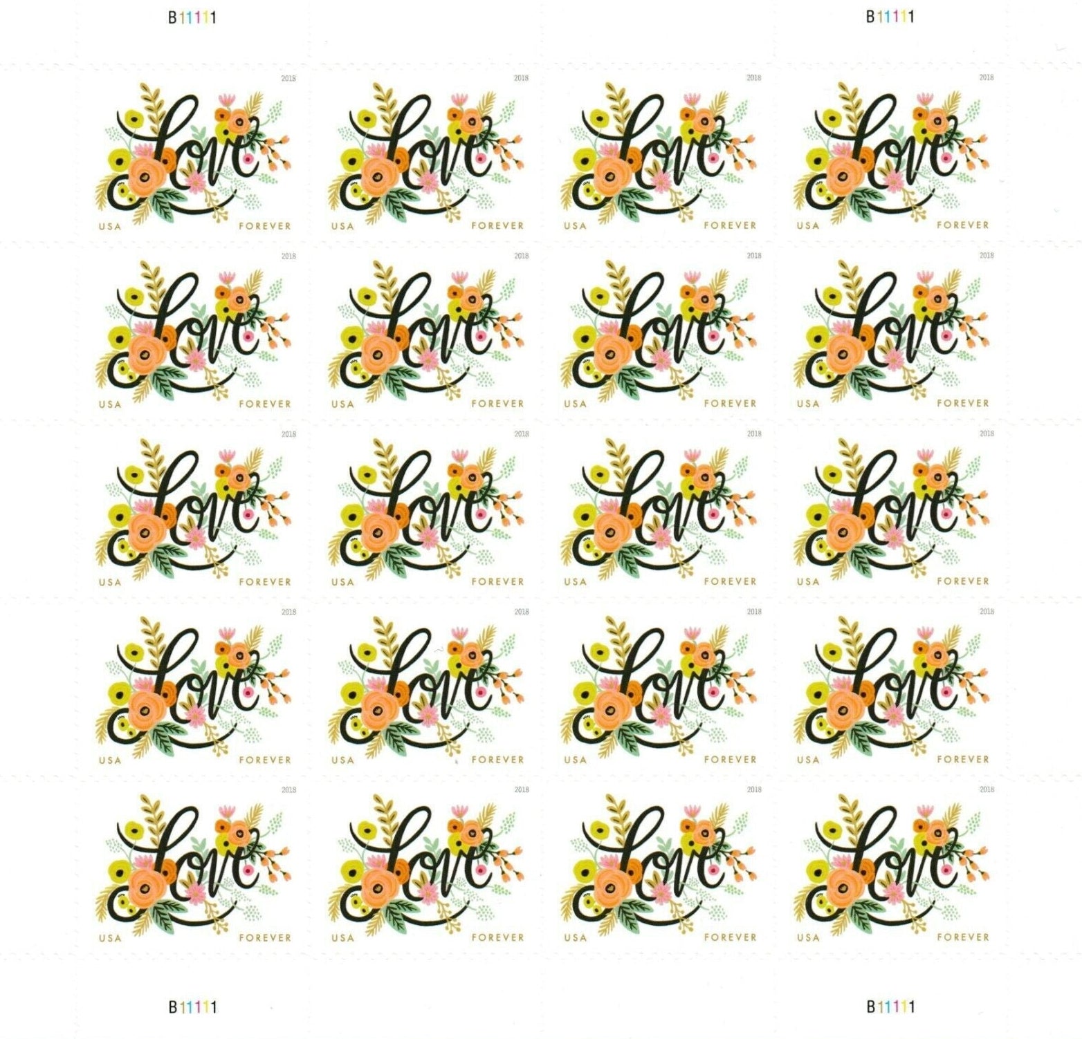 Love Flourishes Forever First Class Postage Stamps image 0