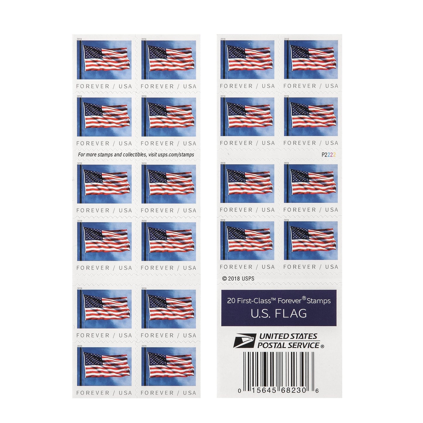 2019 US Flags in Rolls / Booklets Forever First Class Postage Stamps image 2