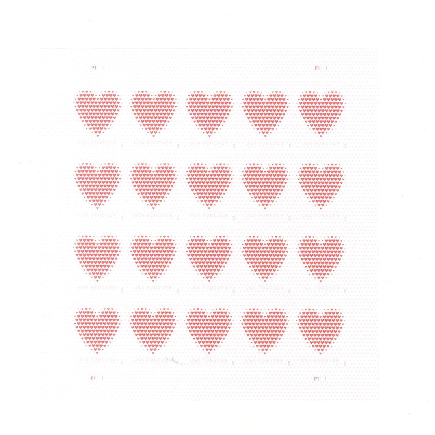 Made of Hearts Forever First Class Postage Stamps image 1