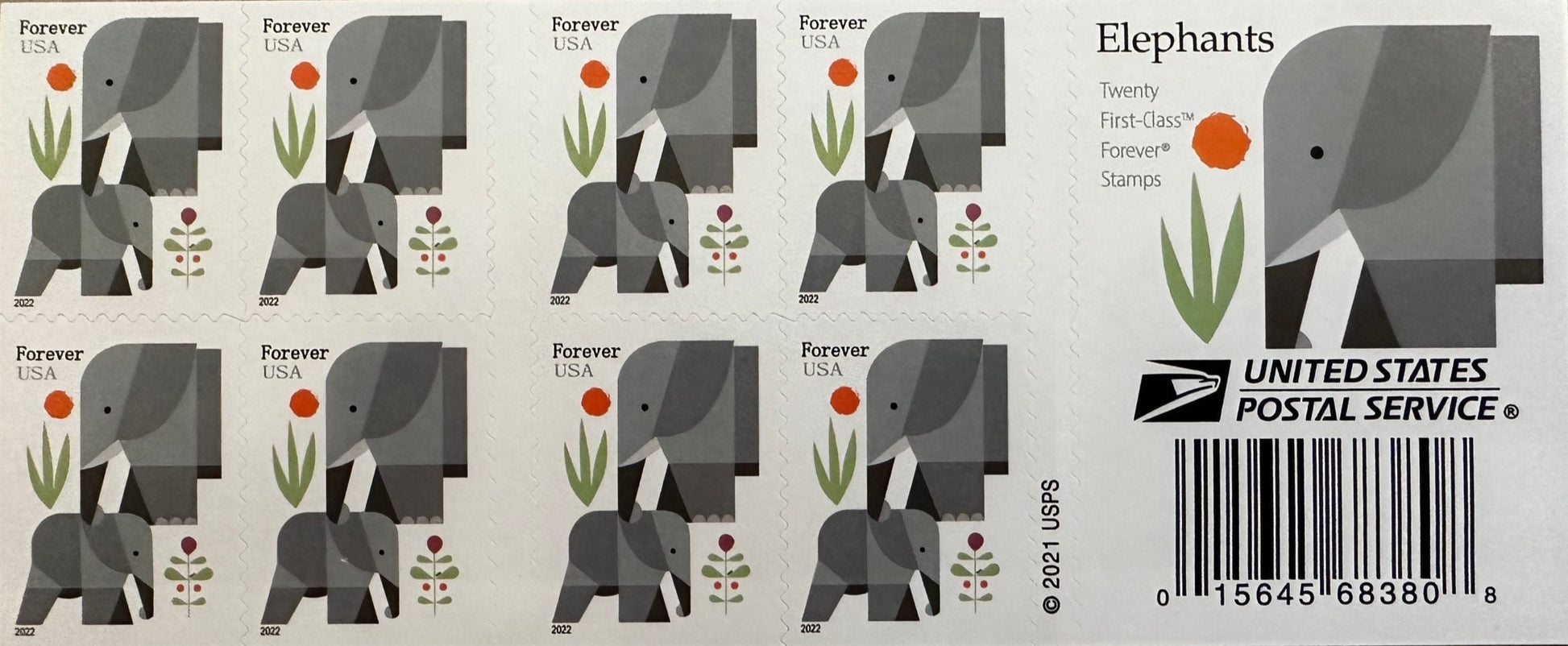 USPS Cartoon Elephants Star Forever First Class Postage Stamps image 1