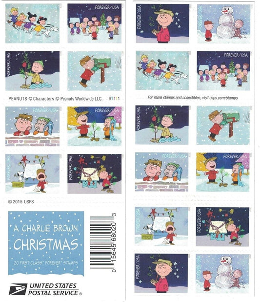 A Charlie Brown Christmas Forever First Class Postage Stamps image 0