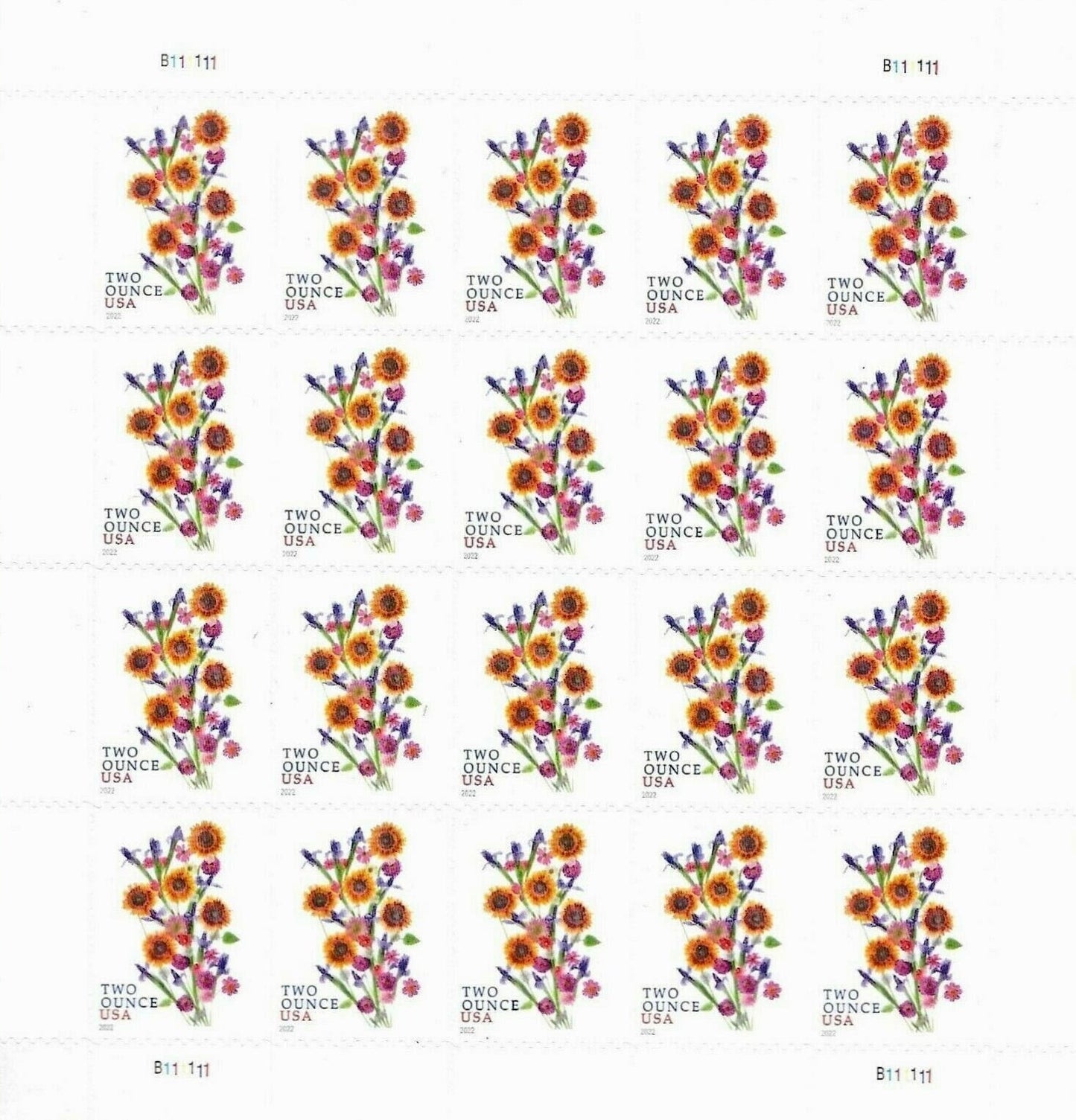 Sunflower Bouquet Two Ounce Forever First Class Postage Stamps image 0