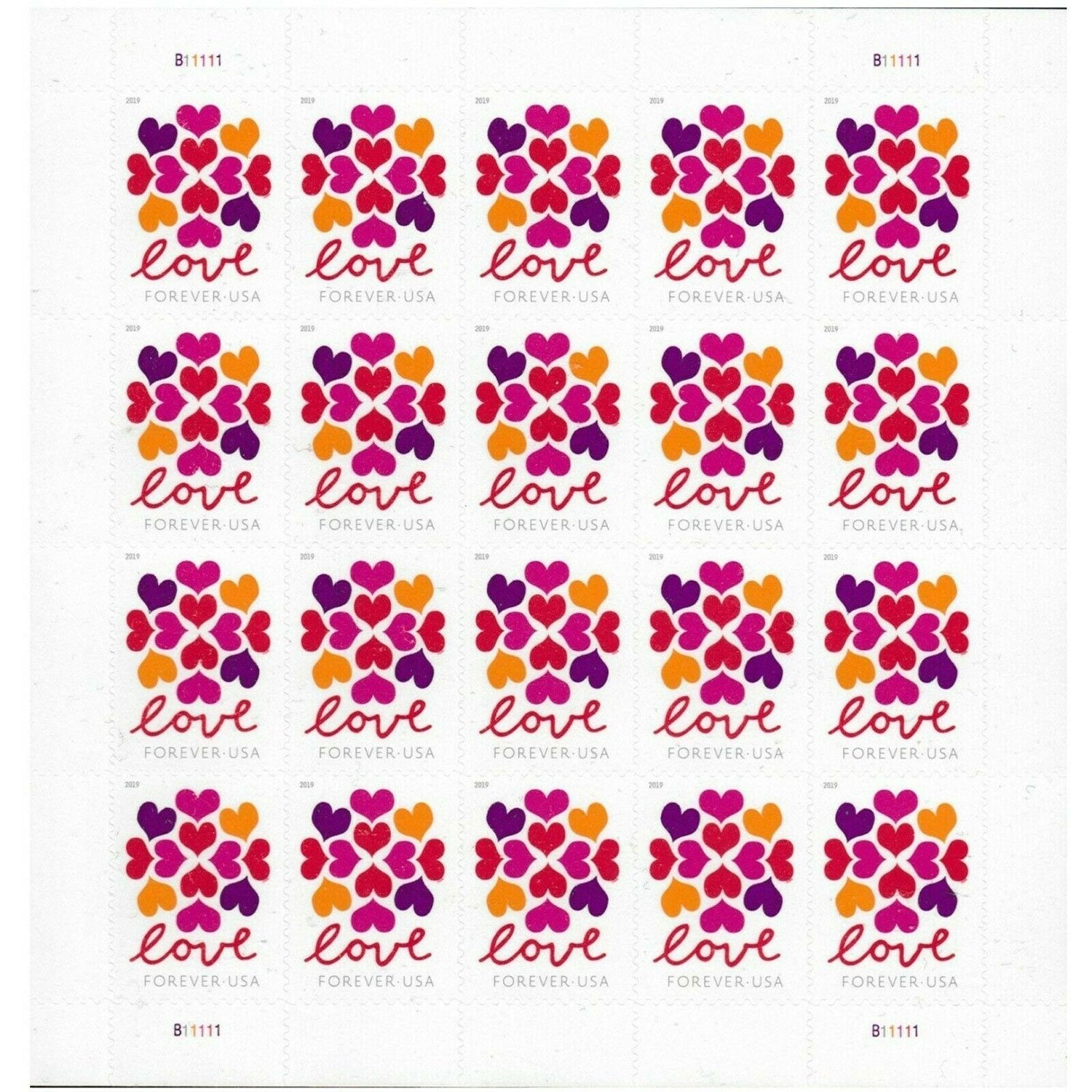2019 Love Hearts Blossom Forever First Class Postage Stamps image 0