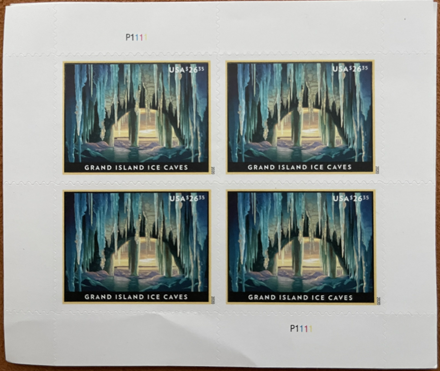USPS Grand Island Ice Cave Express Priority Stamps image 1