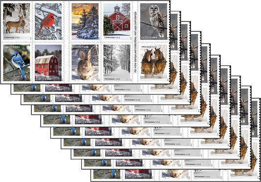 Winter Scenes Forever First Class Postage Stamps image 1