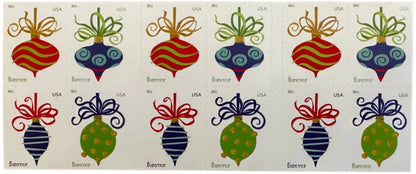 USPS Holiday Baubles Forever First Class Postage Stamps image 2
