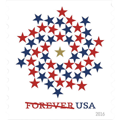 Patriotic Spiral Forever First Class Postage Stamps image 1