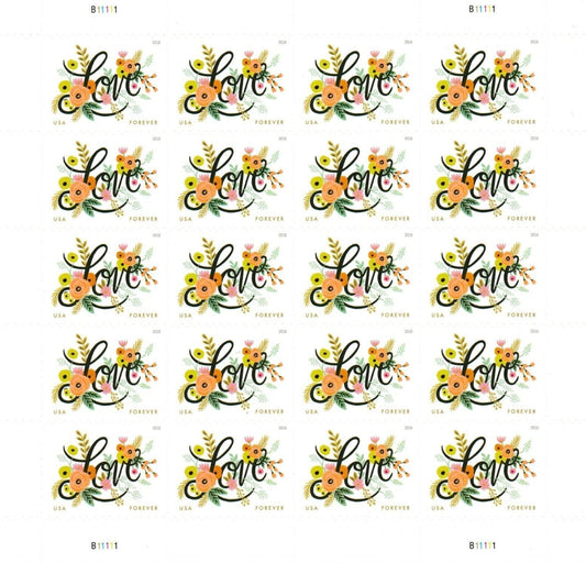 Love Flourishes Forever First Class Postage Stamps image 0