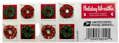 USPS Holiday Wreath Forever First Class Postage Stamps image 1